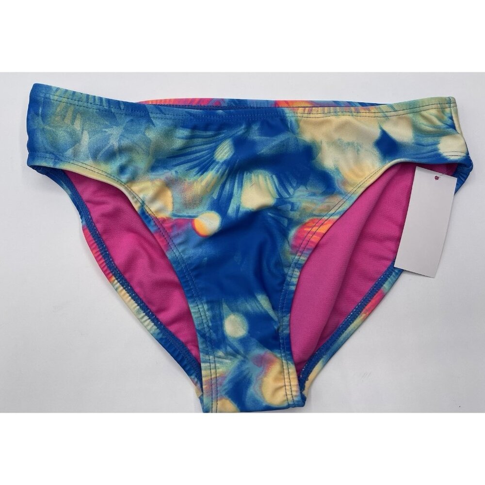 Under Armour Bikini Bottom Girls Youth Kids Size 14 Blue Yellow Tie Dye